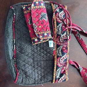 Floral Patterned Tote Bag - Red and Black